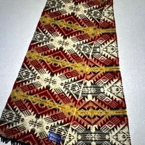Pendleton Wool taupe Scarf Native Ralph Lauren Style Aztec Preppy luxury